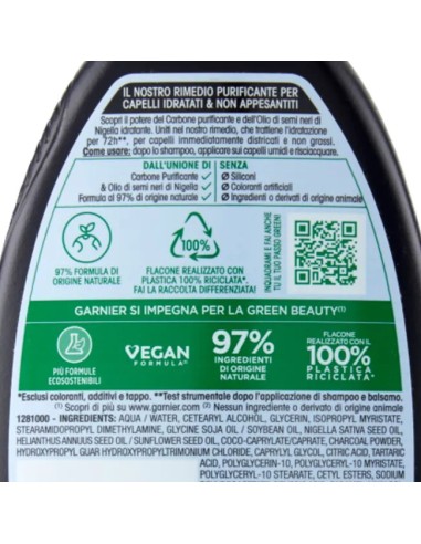 Ultra Dolce Balsamo 200ml - Carbone Magnetico - Cute Grassa Lunghezze Secche